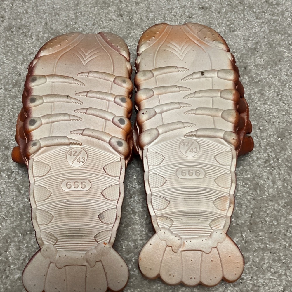 New Novelty Lobster Slippers Slides Flip Flops Sandals Mens 9.5-10/EU 42/43 - Picture 6 of 7